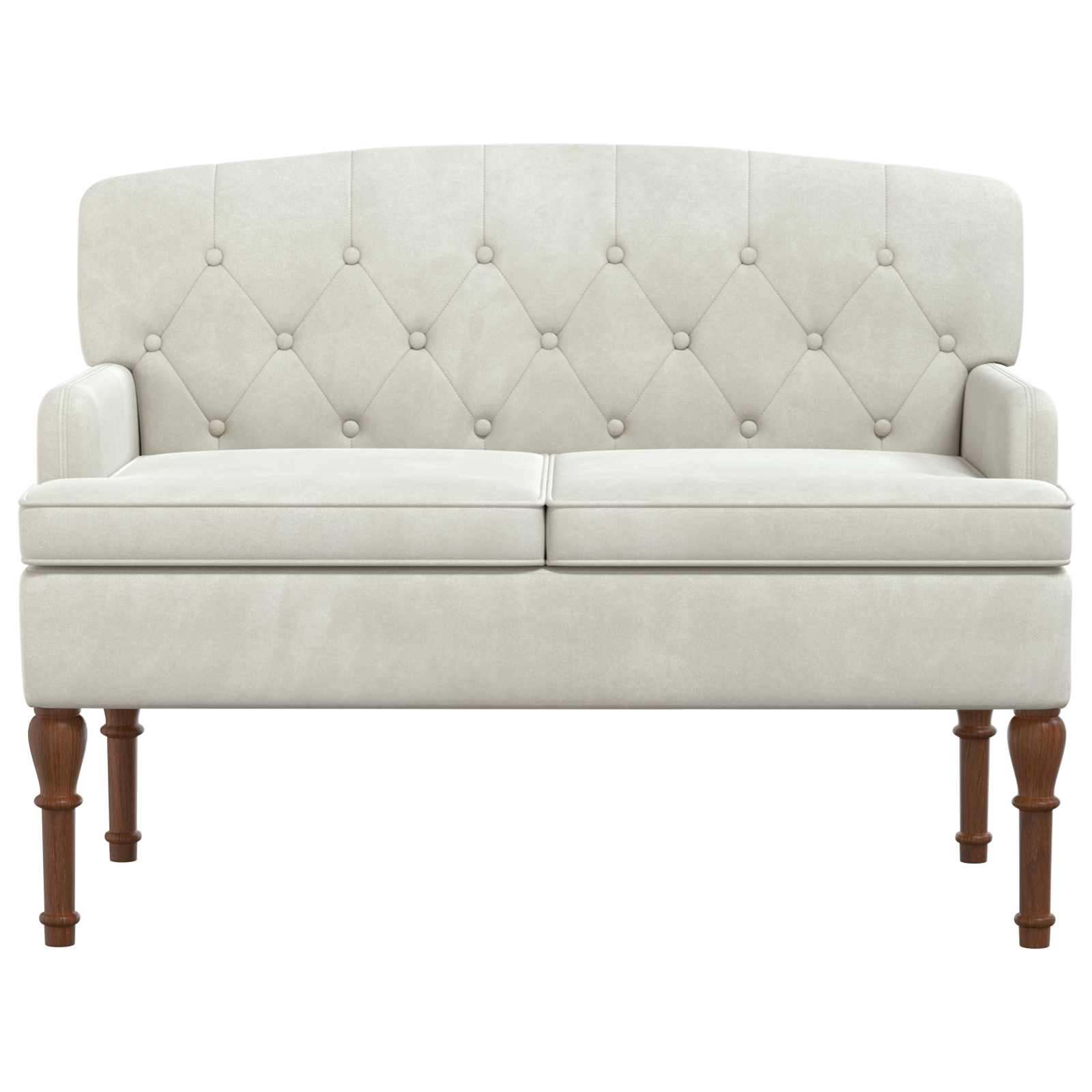 vidaXL Sofa dwuosobowa z guzikowym pikowaniem kremowy 111 x 65 x 79 cm