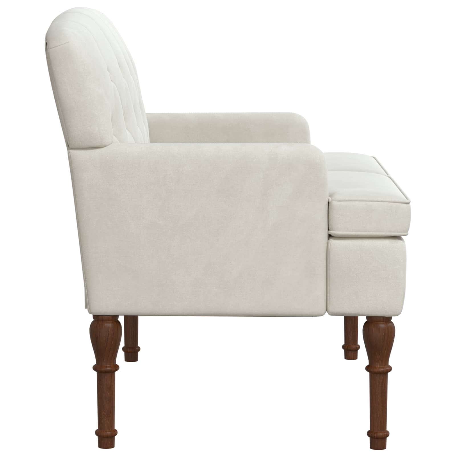 vidaXL Sofa dwuosobowa z guzikowym pikowaniem kremowy 111 x 65 x 79 cm