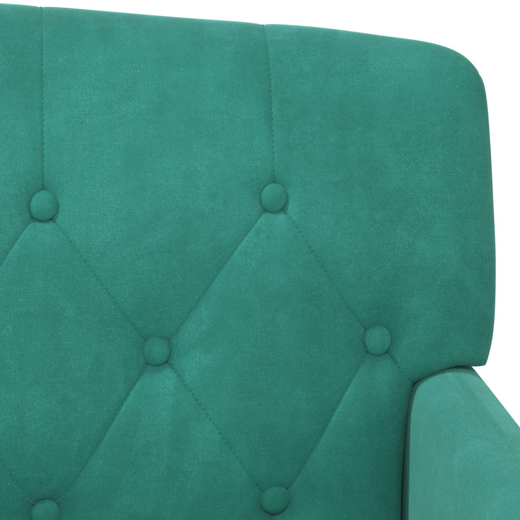 vidaXL Sofa dwuosobowa z guzikowym pikowaniem Turkusowy Welur