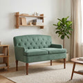 vidaXL Sofa dwuosobowa z guzikowym pikowaniem Zielony morski