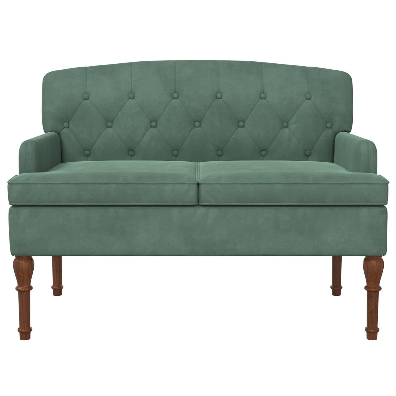 vidaXL Sofa dwuosobowa z guzikowym pikowaniem Zielony morski Welur