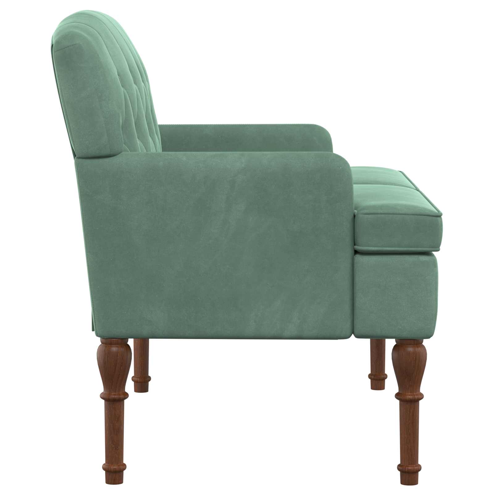 vidaXL Sofa dwuosobowa z guzikowym pikowaniem Zielony morski Welur