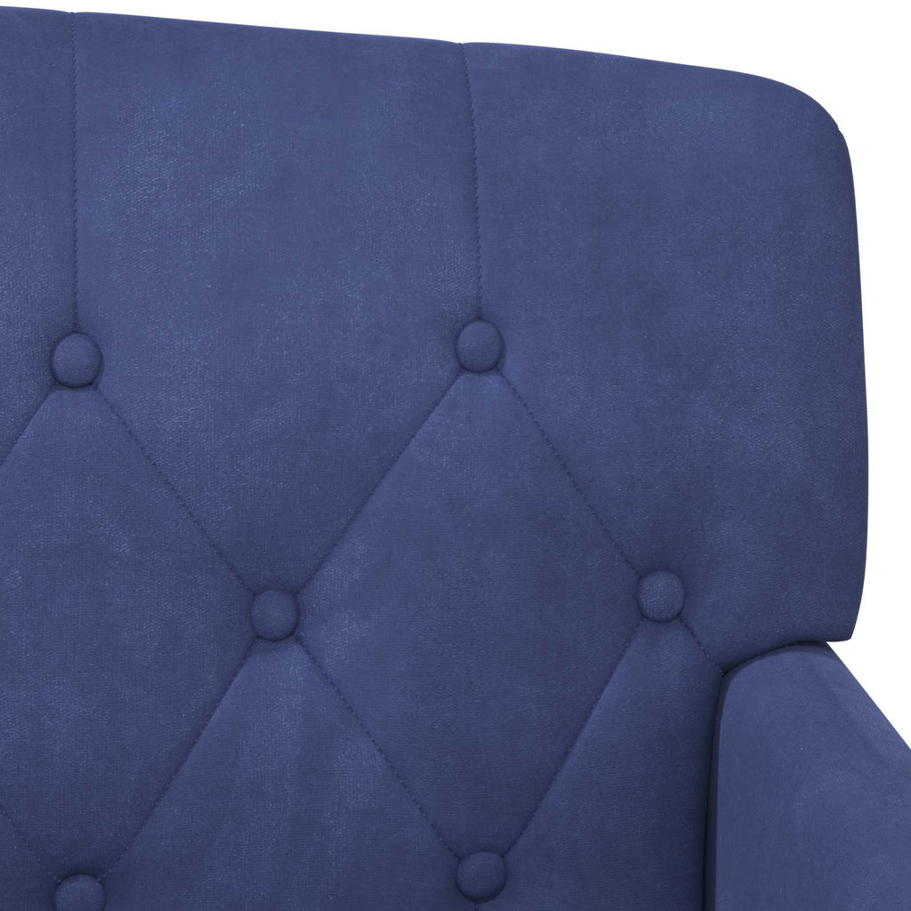 vidaXL Sofa dwuosobowa z guzikowym pikowaniem Niebieski policyjny