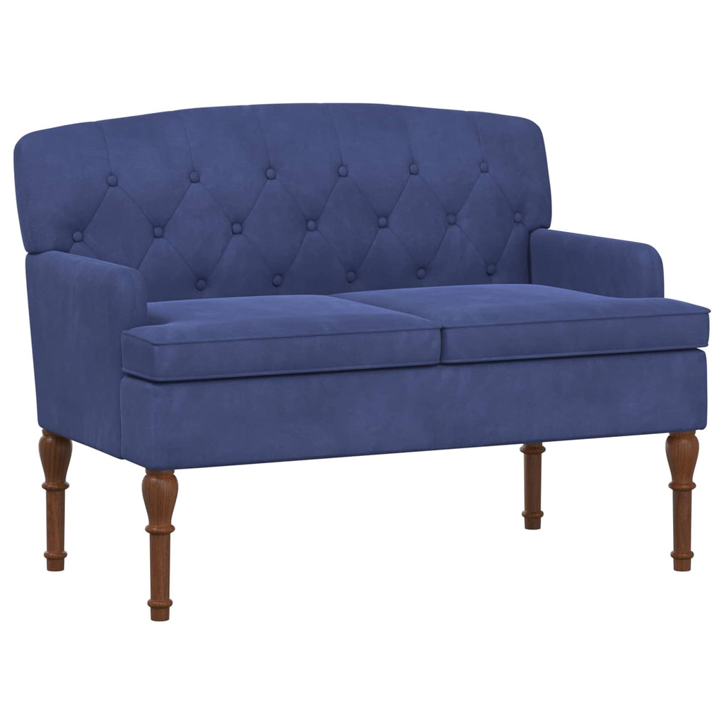 vidaXL Sofa dwuosobowa z guzikowym pikowaniem Niebieski policyjny