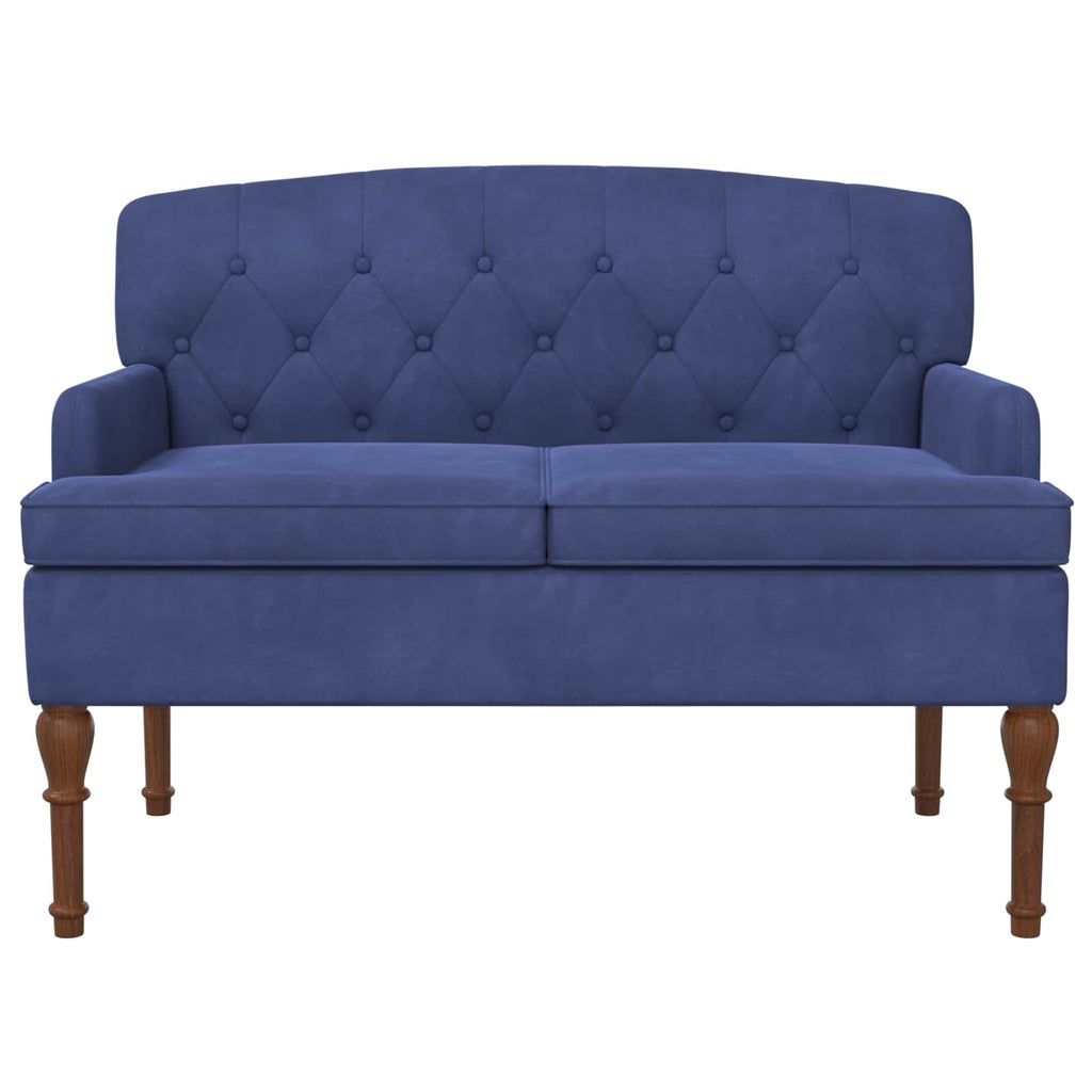 vidaXL Sofa dwuosobowa z guzikowym pikowaniem Niebieski policyjny