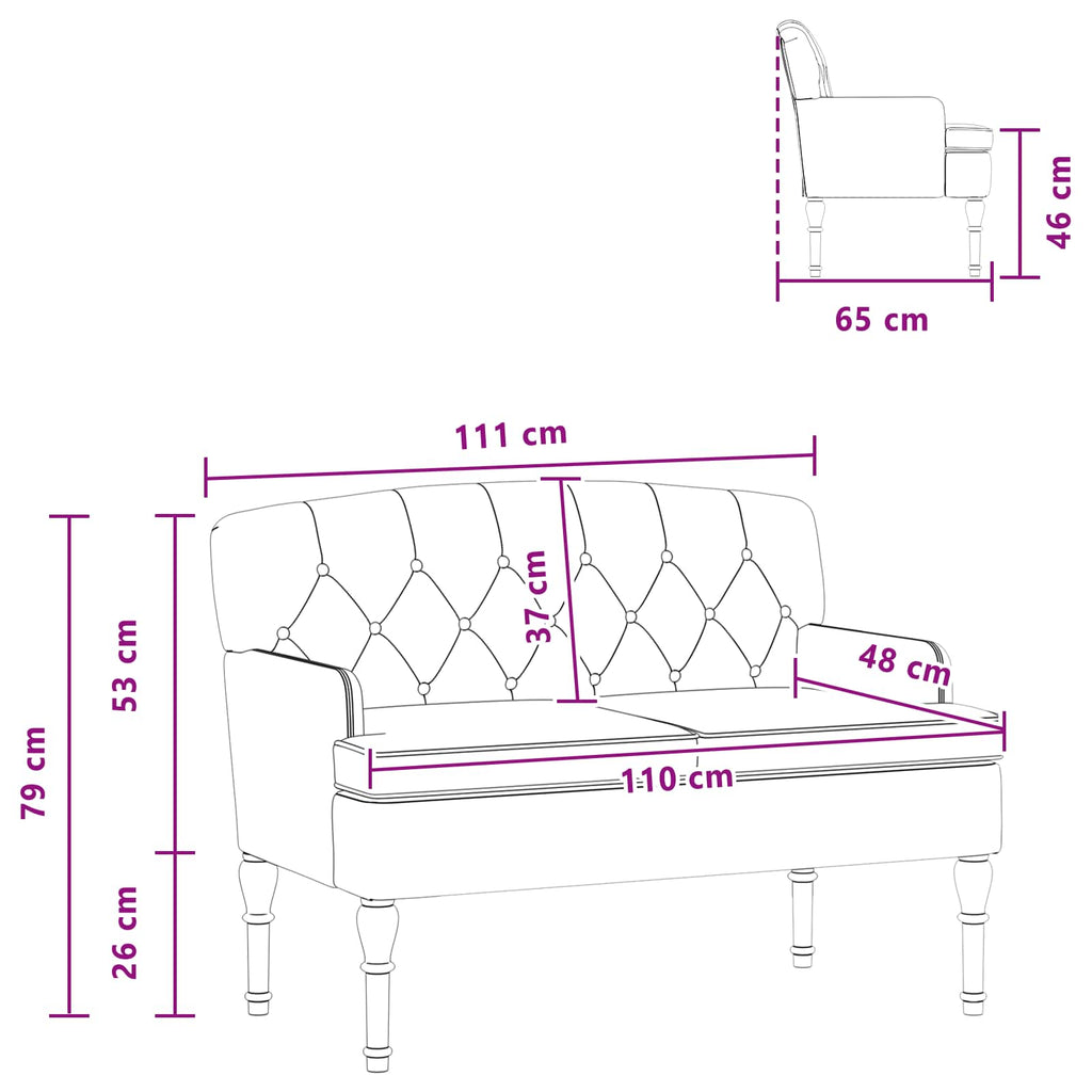 vidaXL Sofa dwuosobowa z guzikowym pikowaniem Niebieski policyjny