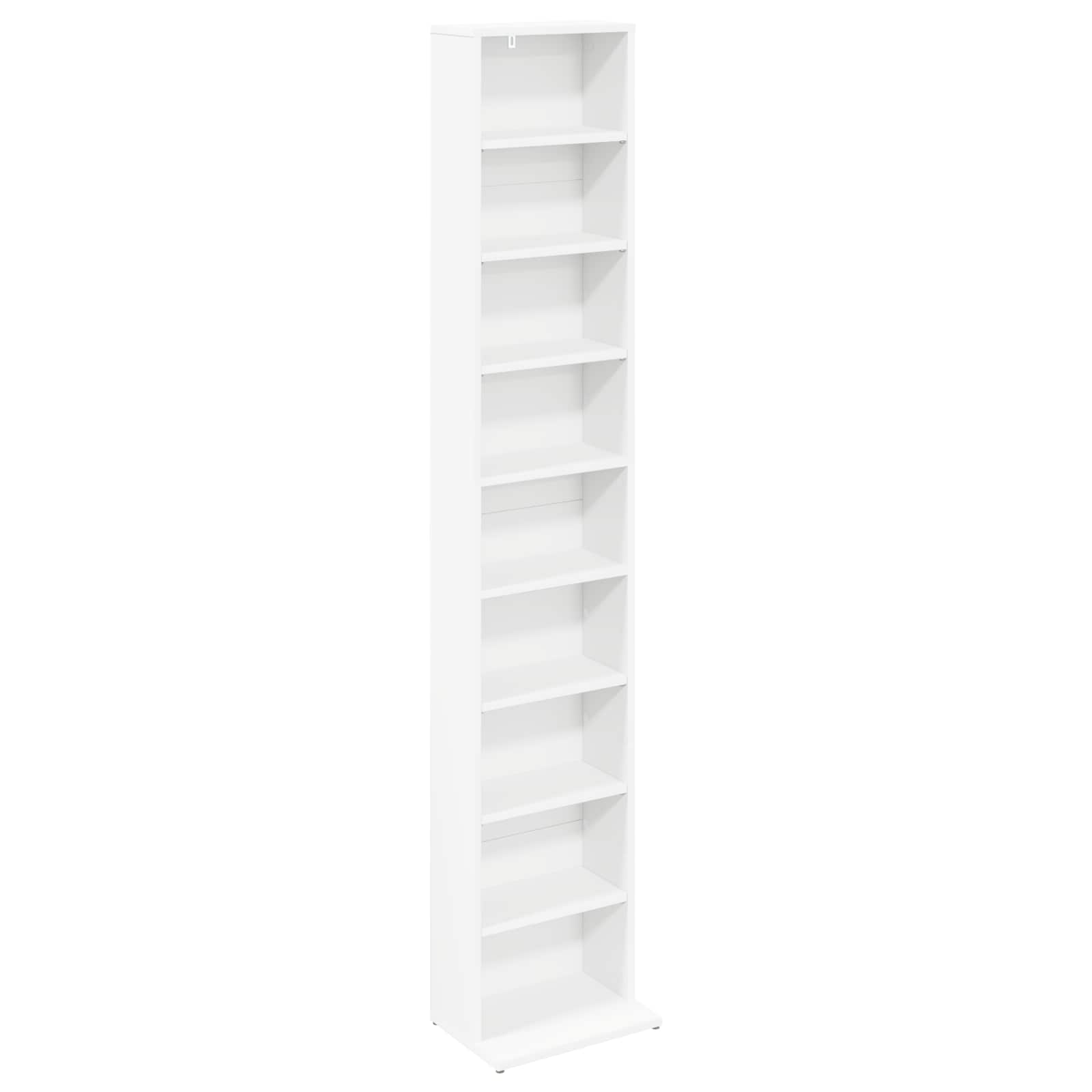 vidaXL Kabinet na płyty CD Biały 33 x 23,5 x 175 cm