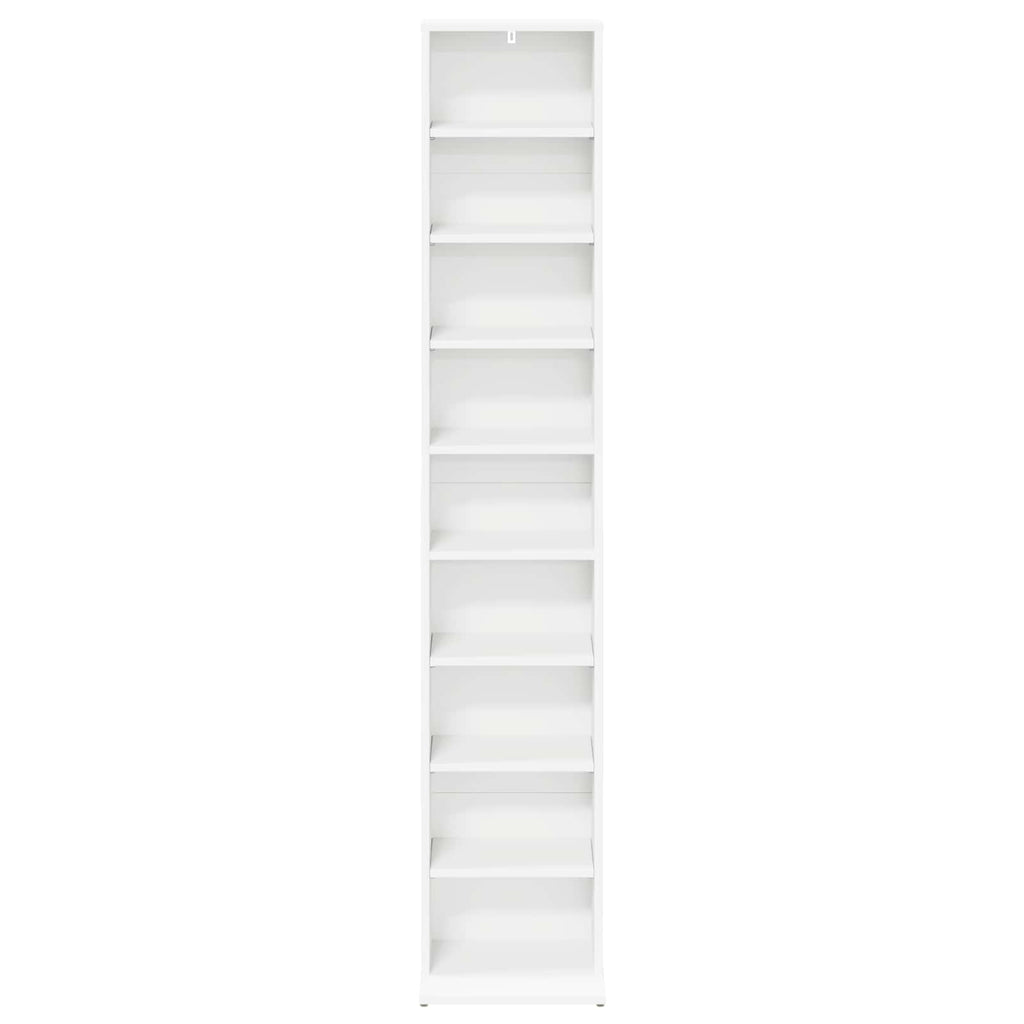 vidaXL Kabinet na płyty CD Biały 33 x 23,5 x 175 cm