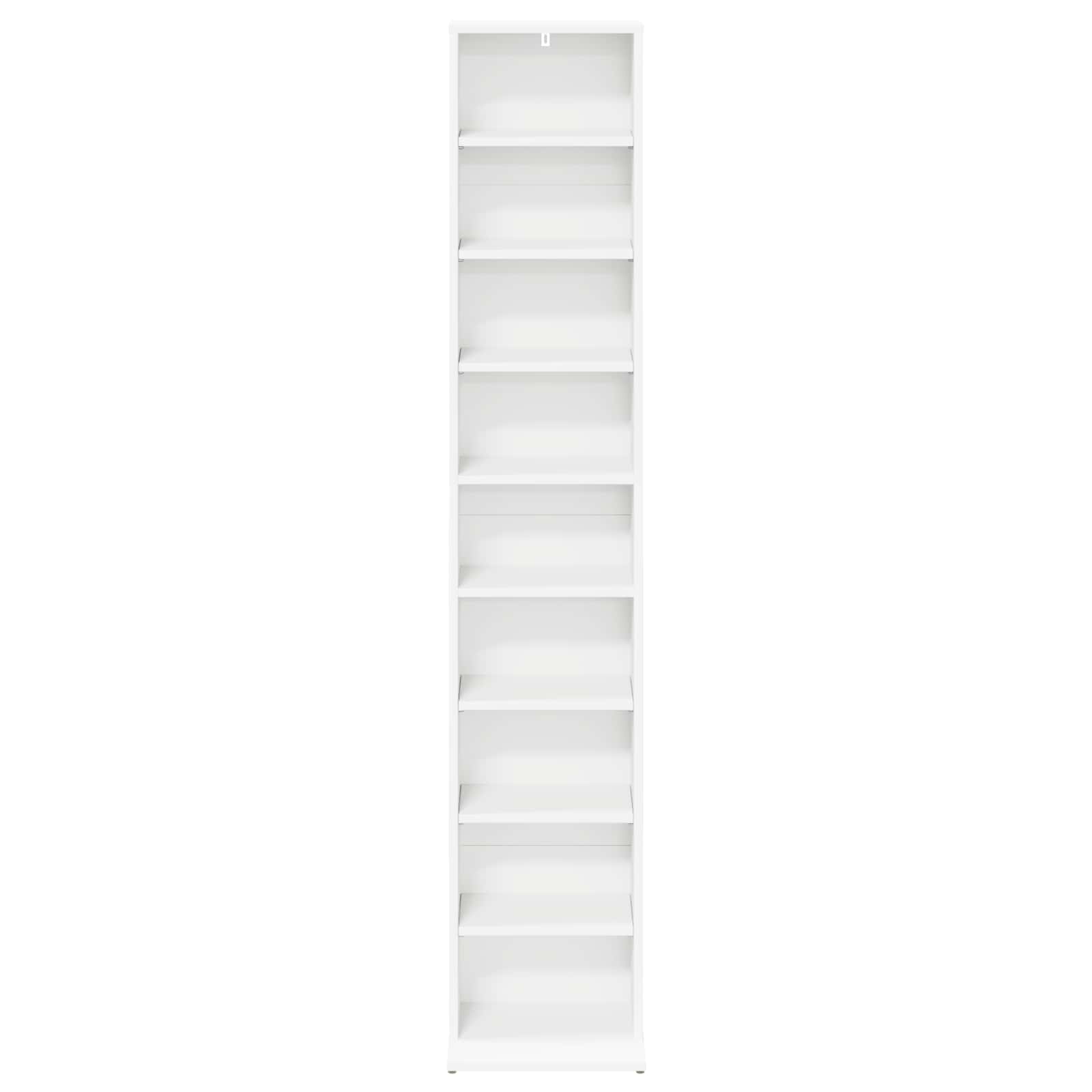 vidaXL Kabinet na płyty CD Biały 33 x 23,5 x 175 cm