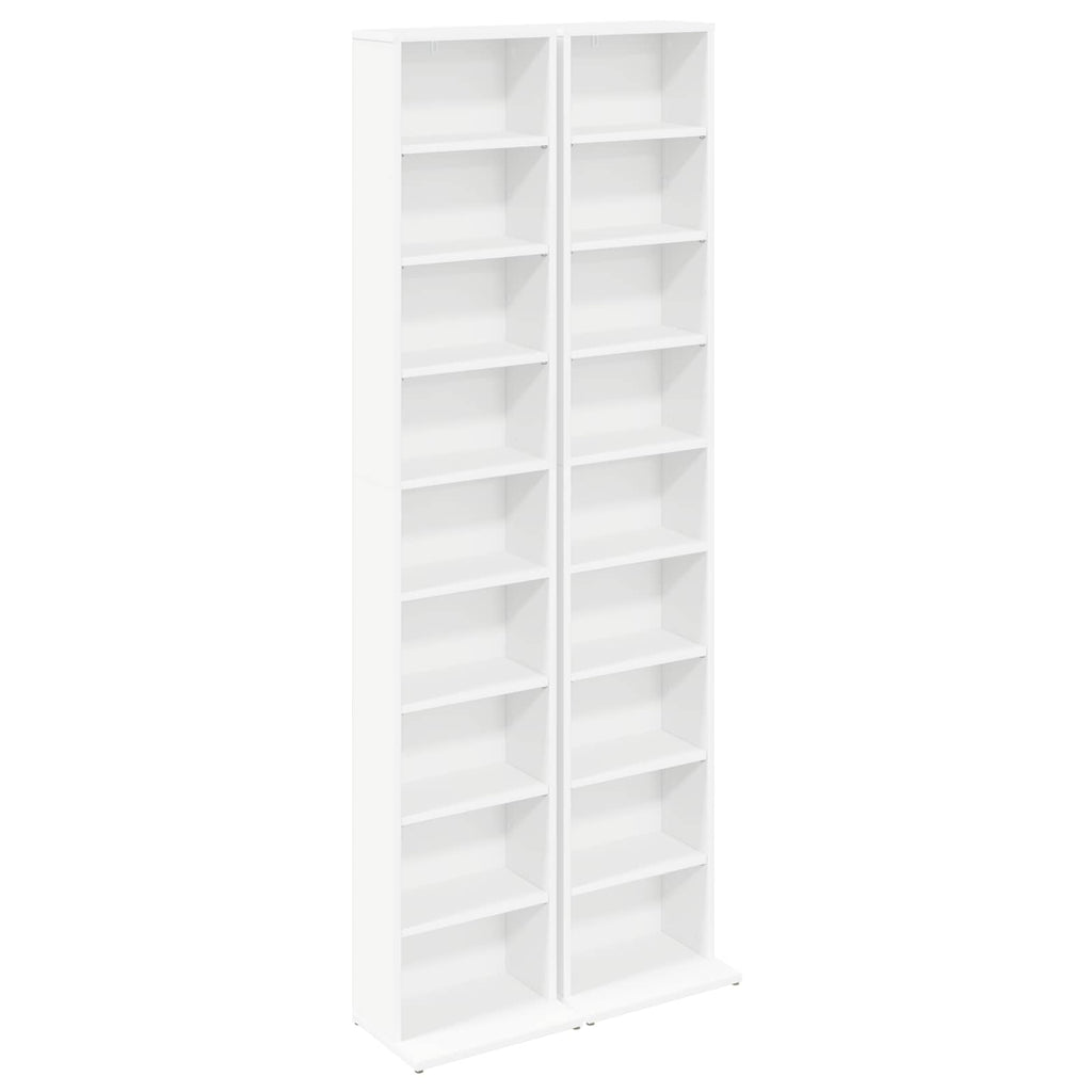 vidaXL Kabinet na płyty CD 2 szt. Biały 33 x 23,5 x 175 cm