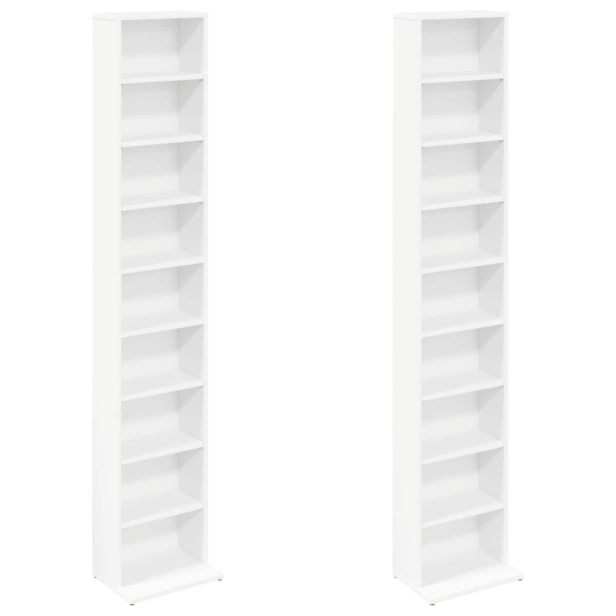 vidaXL Kabinet na płyty CD 2 szt. Biały 33 x 23,5 x 175 cm