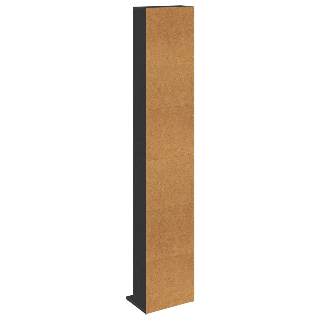 vidaXL Kabinet na płyty CD Czarny dąb 33 x 23,5 x 175 cm