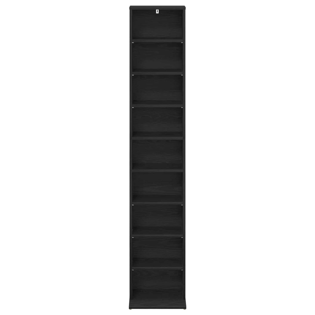 vidaXL Kabinet na płyty CD Czarny dąb 33 x 23,5 x 175 cm