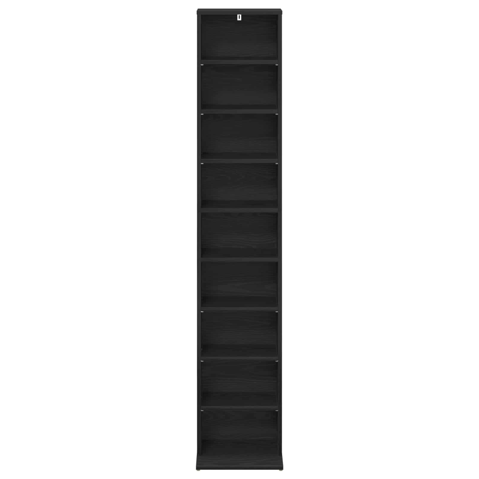 vidaXL Kabinet na płyty CD Czarny dąb 33 x 23,5 x 175 cm