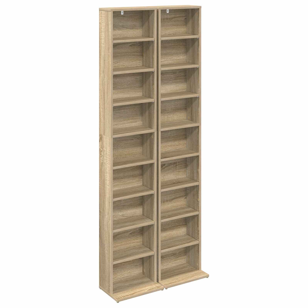 vidaXL Kabinet na płyty CD 2 szt. dąb Sonoma 33 x 23,5 x 175 cm