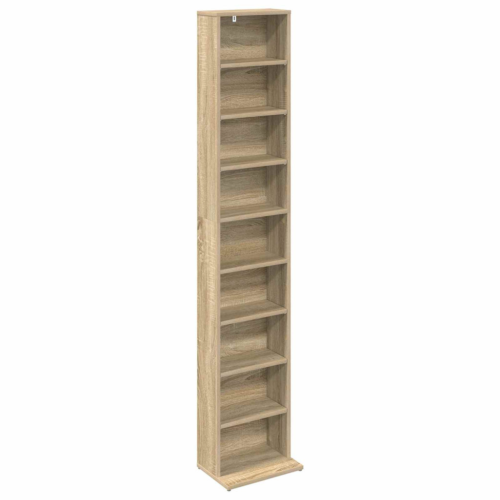 vidaXL Kabinet na płyty CD 2 szt. dąb Sonoma 33 x 23,5 x 175 cm