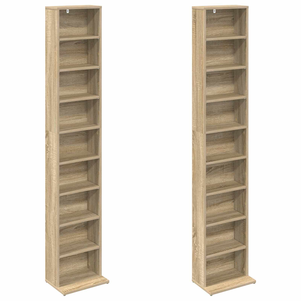 vidaXL Kabinet na płyty CD 2 szt. dąb Sonoma 33 x 23,5 x 175 cm