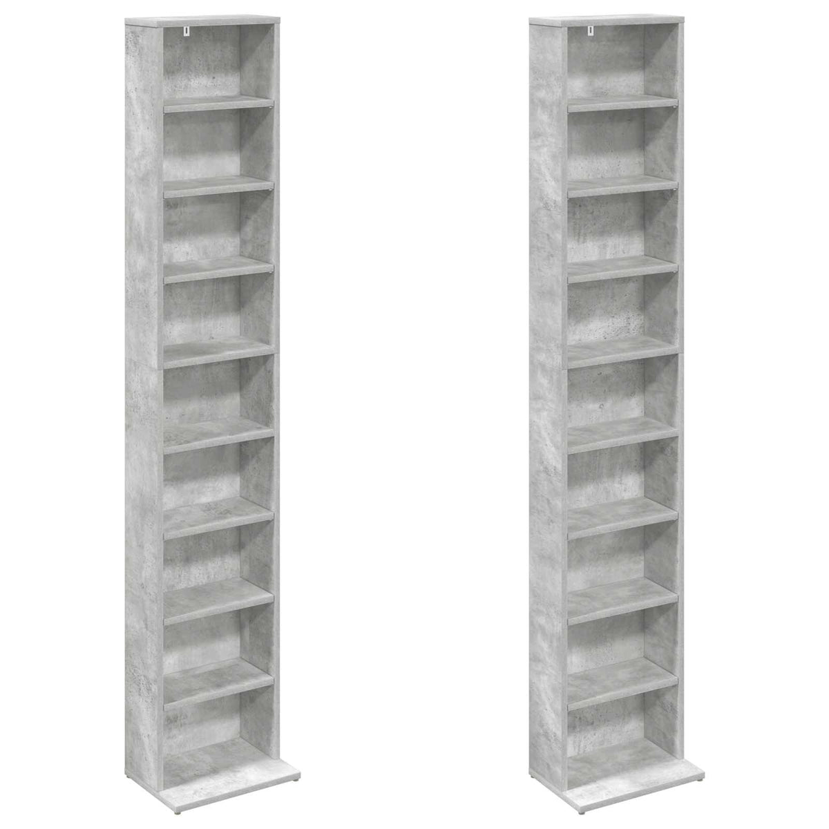 vidaXL Kabinet na płyty CD 2 szt. Betonowy szary 33 x 23,5 x 175 cm