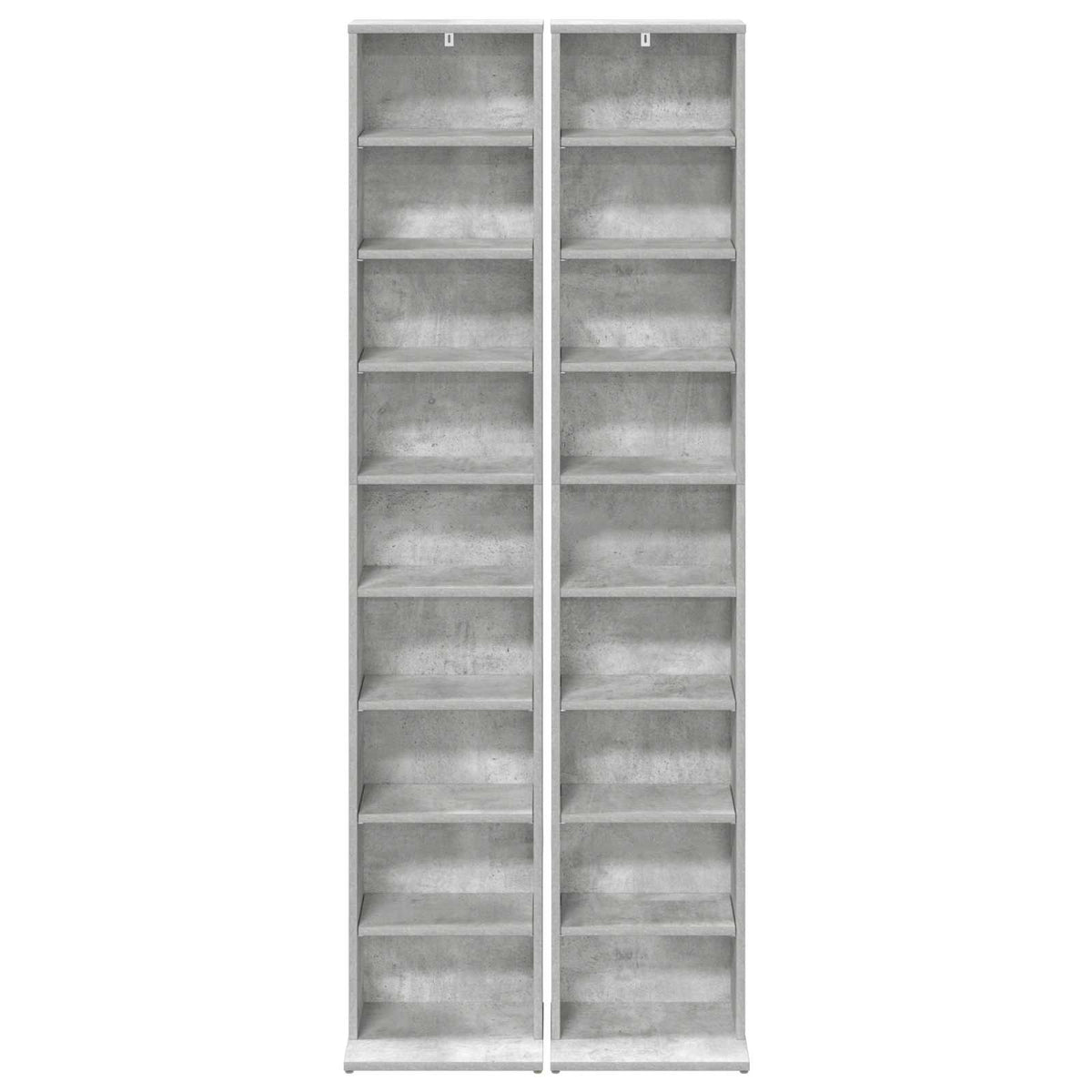 vidaXL Kabinet na płyty CD 2 szt. Betonowy szary 33 x 23,5 x 175 cm