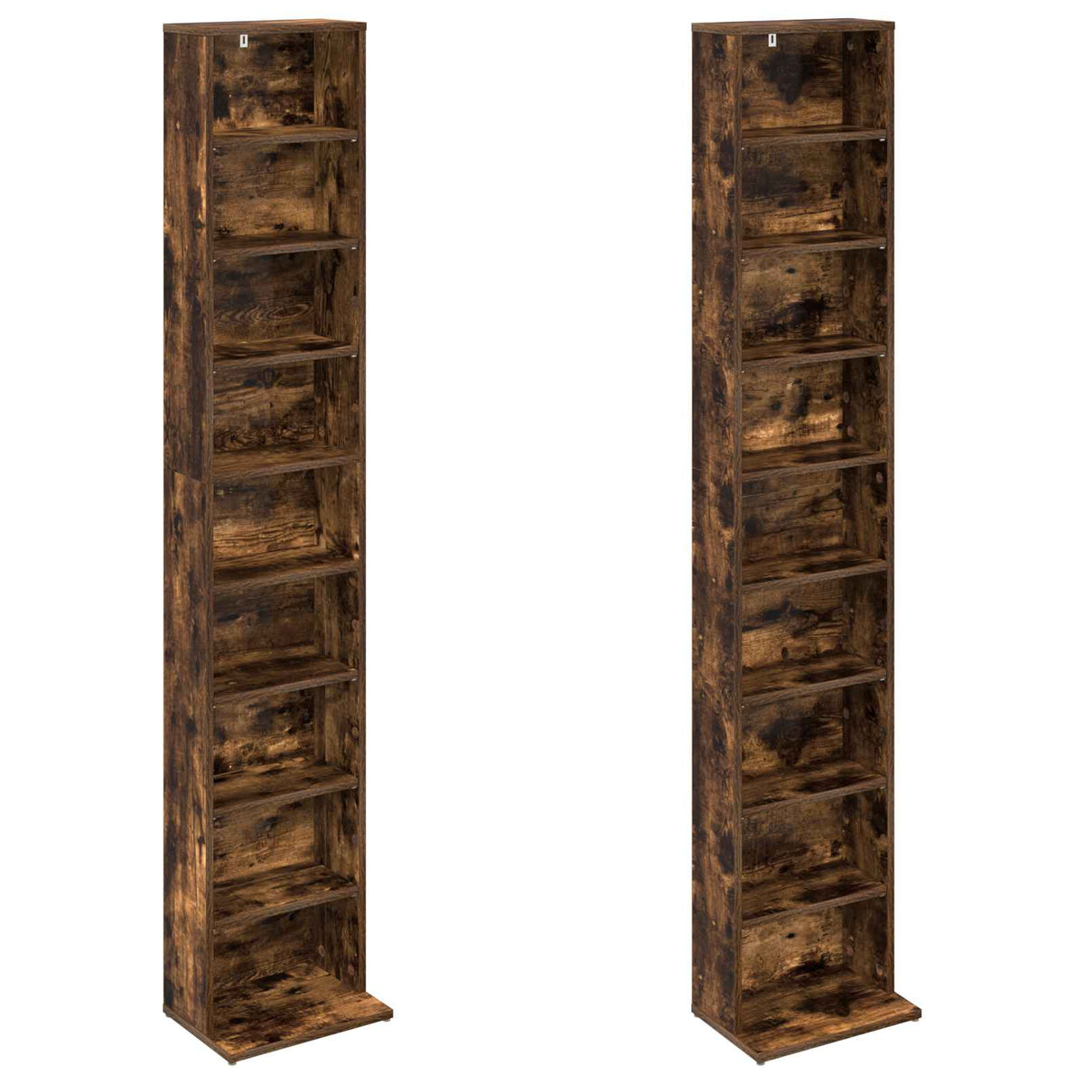 vidaXL Kabinet na płyty CD 2 szt. Dąb wędzony 33 x 23,5 x 175 cm