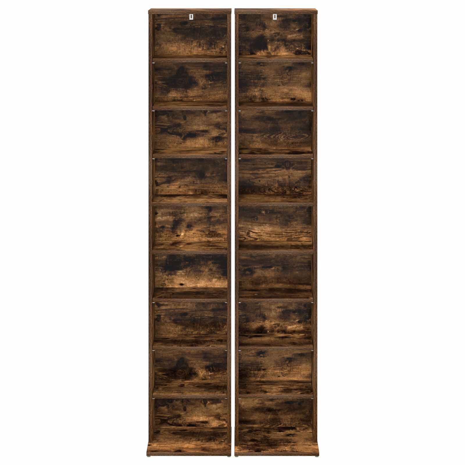 vidaXL Kabinet na płyty CD 2 szt. Dąb wędzony 33 x 23,5 x 175 cm