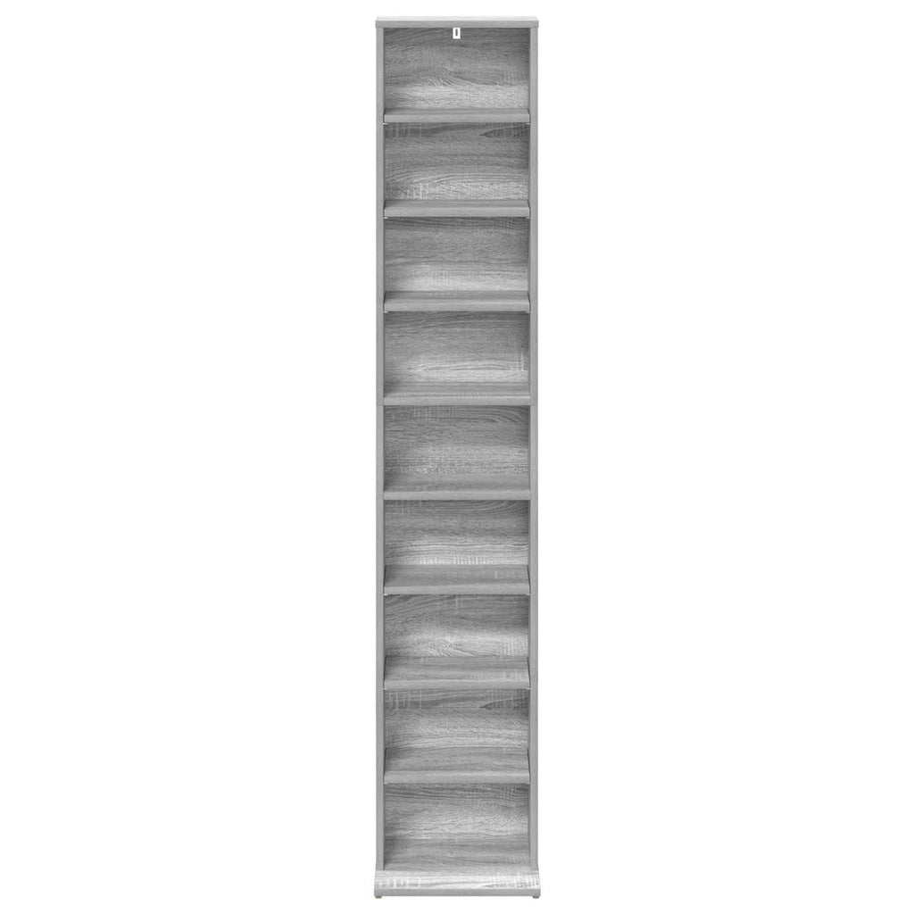 vidaXL Kabinet na płyty CD Szary Sonoma 33 x 23,5 x 175 cm