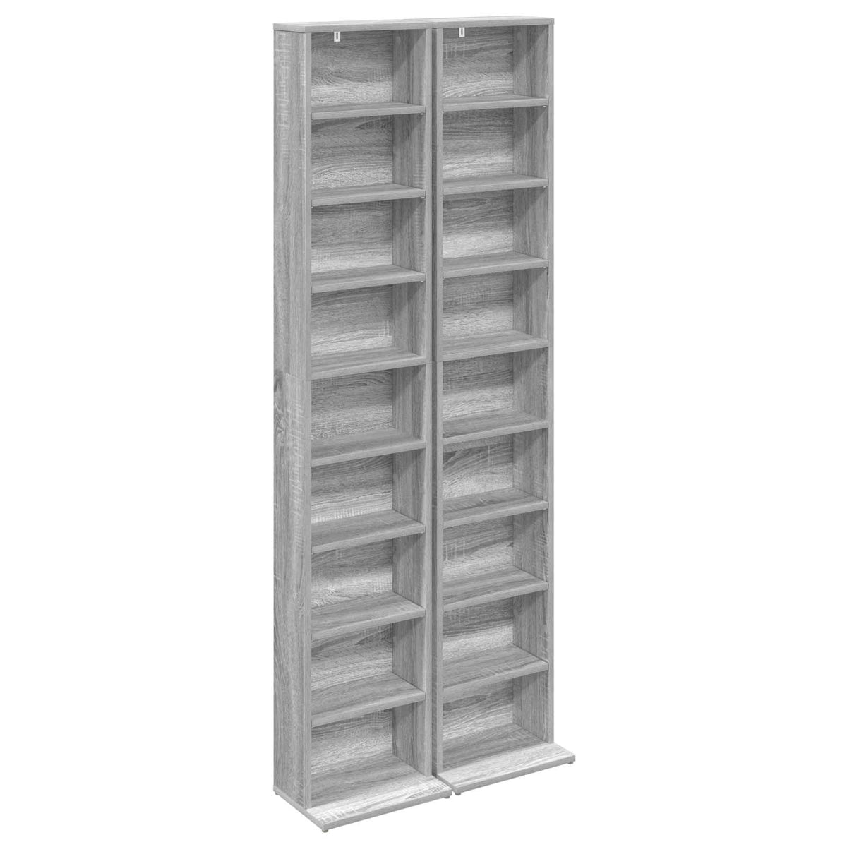 vidaXL Kabinet na płyty CD 2 szt. Szary Sonoma 33 x 23,5 x 175 cm