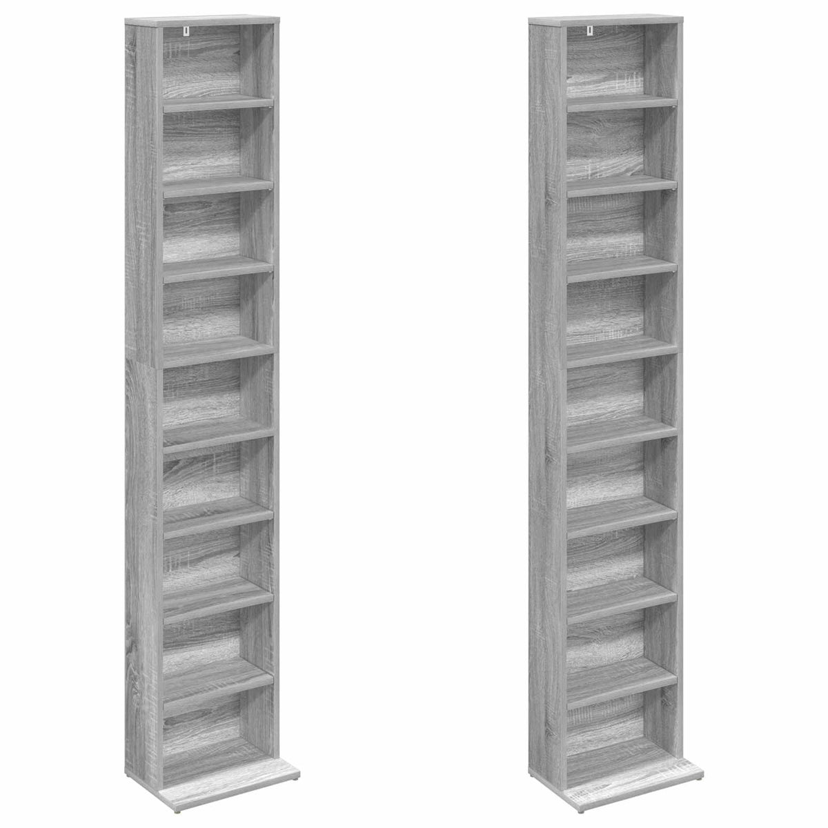 vidaXL Kabinet na płyty CD 2 szt. Szary Sonoma 33 x 23,5 x 175 cm