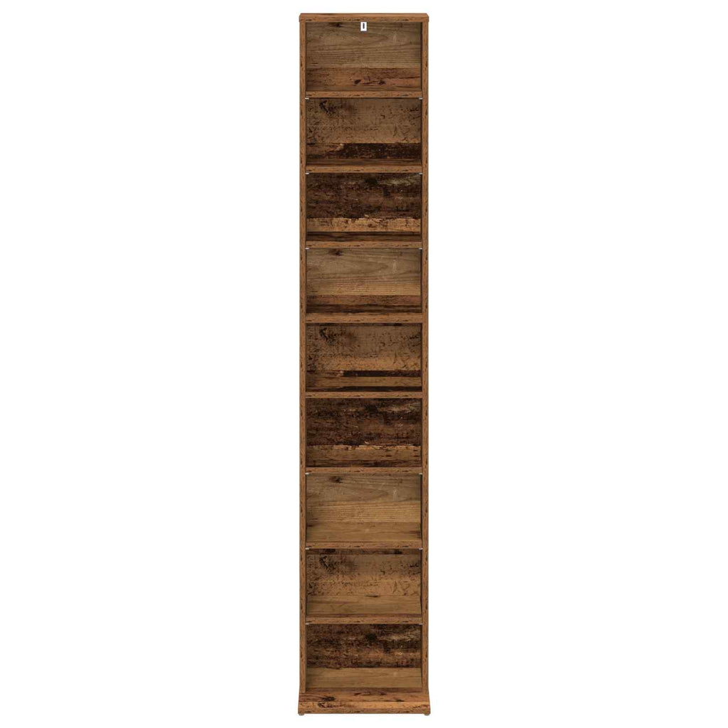 vidaXL Kabinet na płyty CD Stare drewno 33 x 23,5 x 175 cm