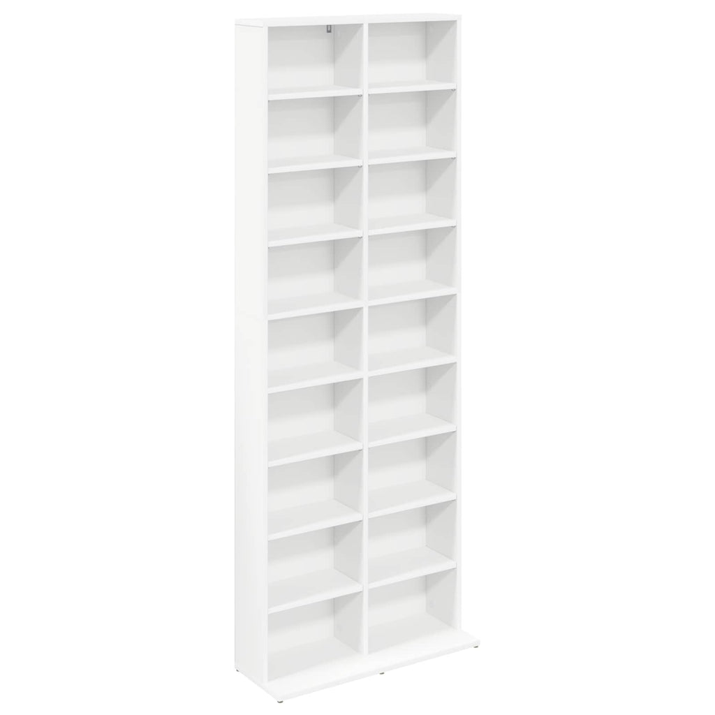 vidaXL Kabinet na płyty CD Biały 65 x 23,5 x 175 cm