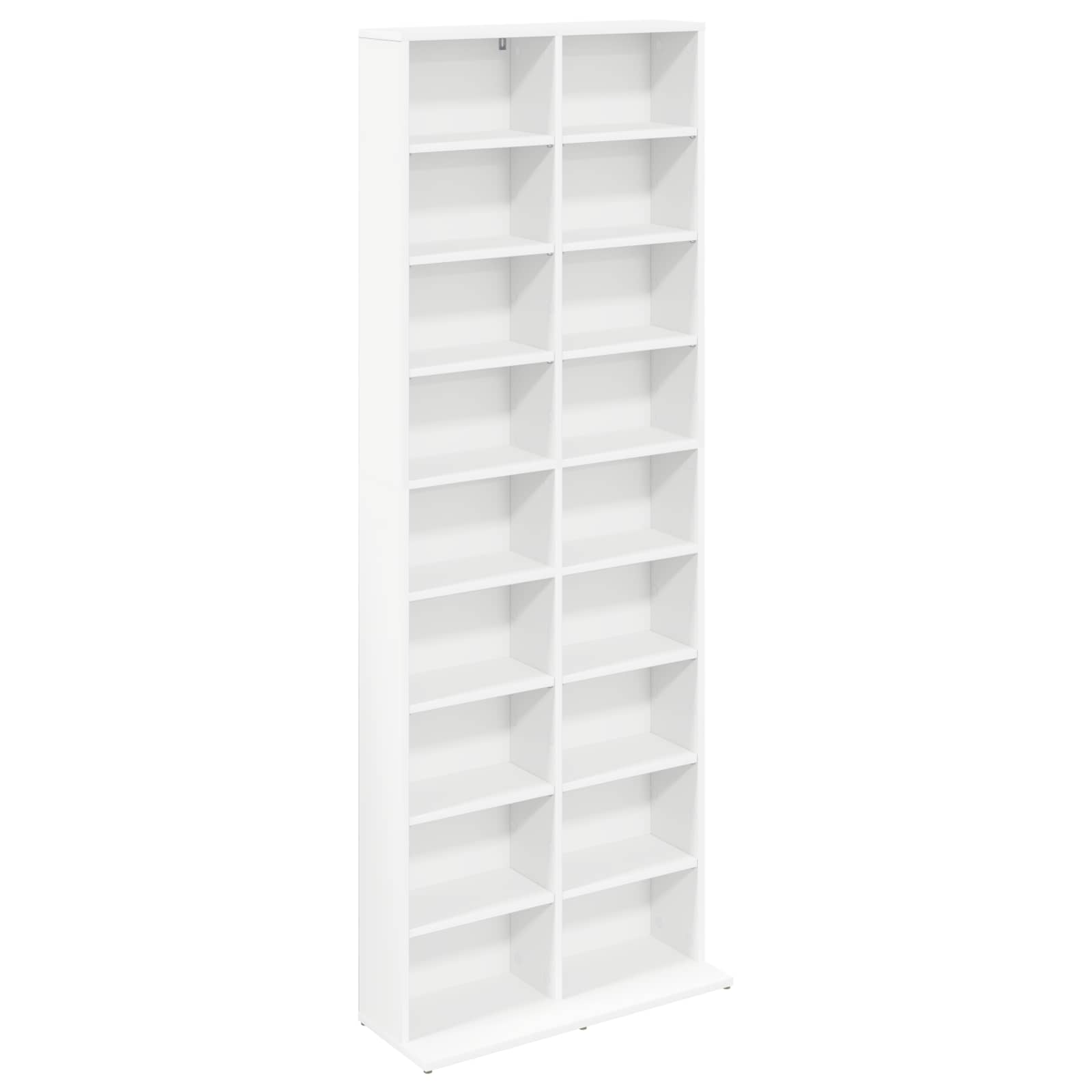 vidaXL Kabinet na płyty CD Biały 65 x 23,5 x 175 cm