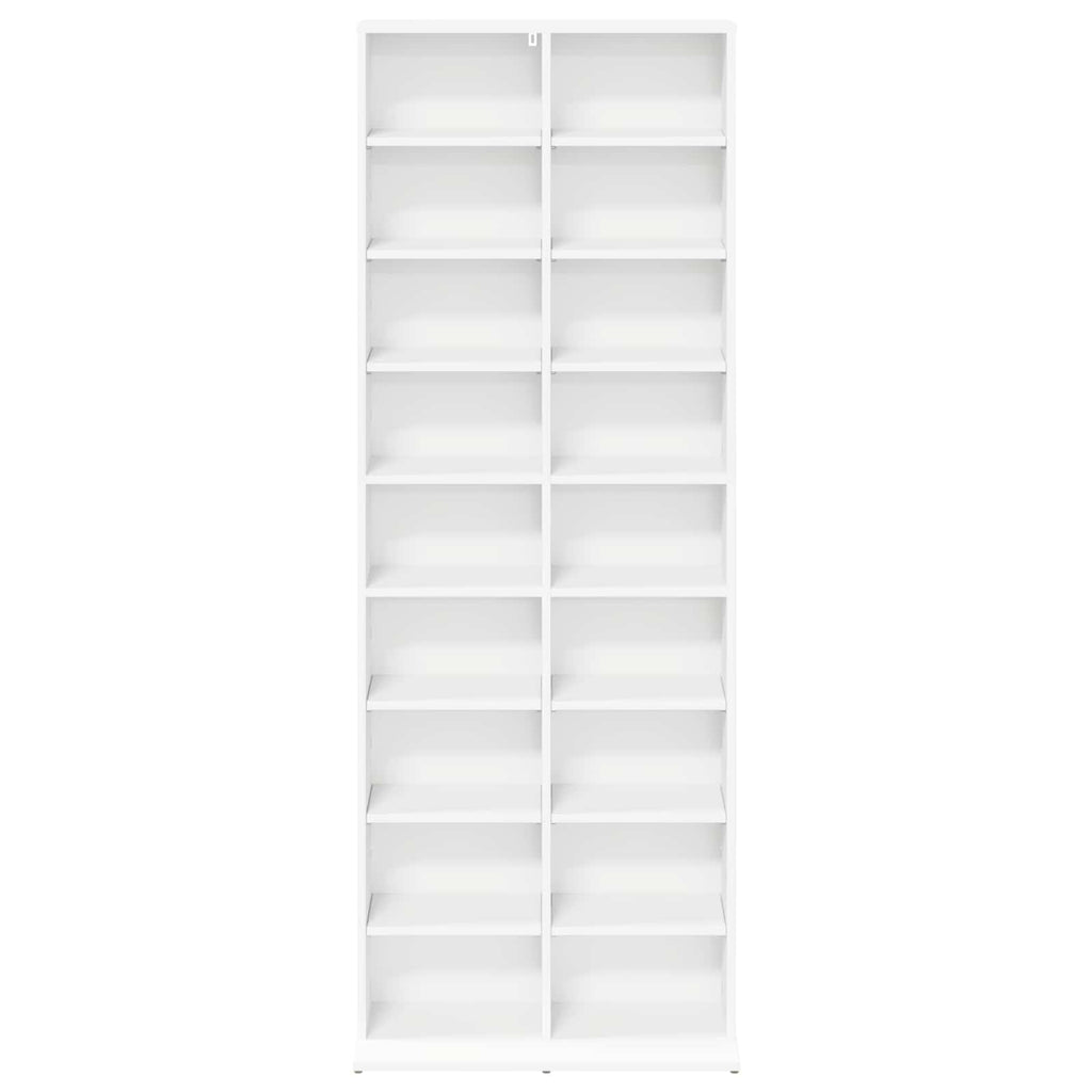 vidaXL Kabinet na płyty CD Biały 65 x 23,5 x 175 cm