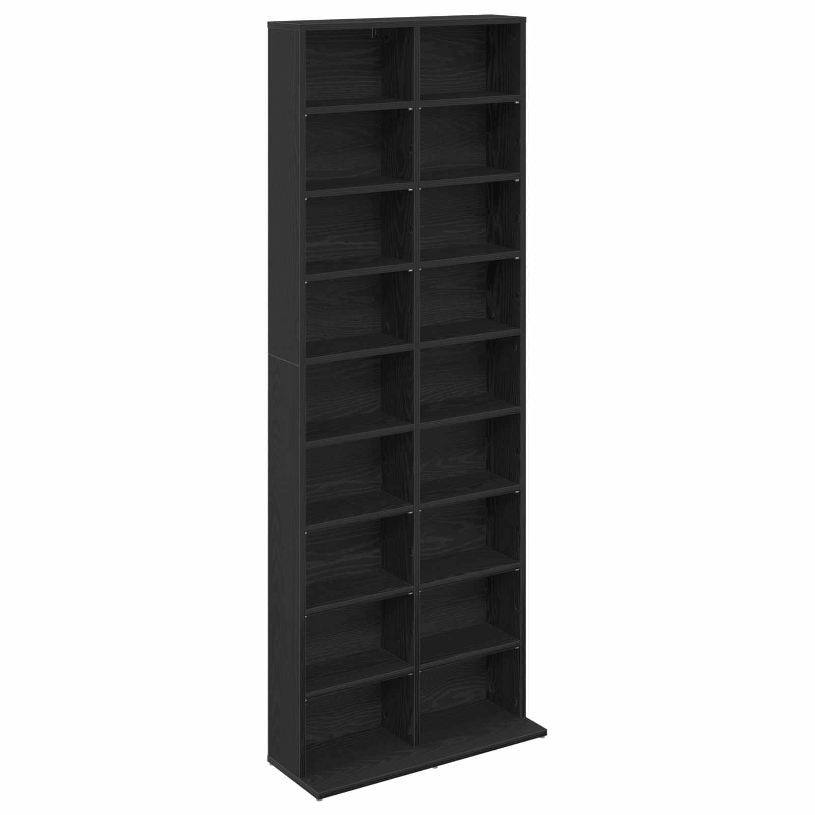 vidaXL Kabinet na płyty CD Czarny dąb 65 x 23,5 x 175 cm
