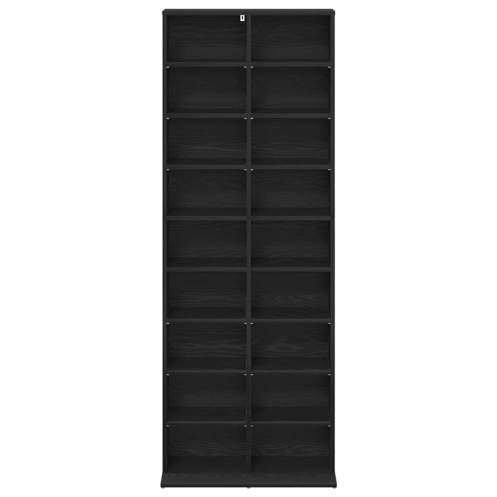 vidaXL Kabinet na płyty CD Czarny dąb 65 x 23,5 x 175 cm
