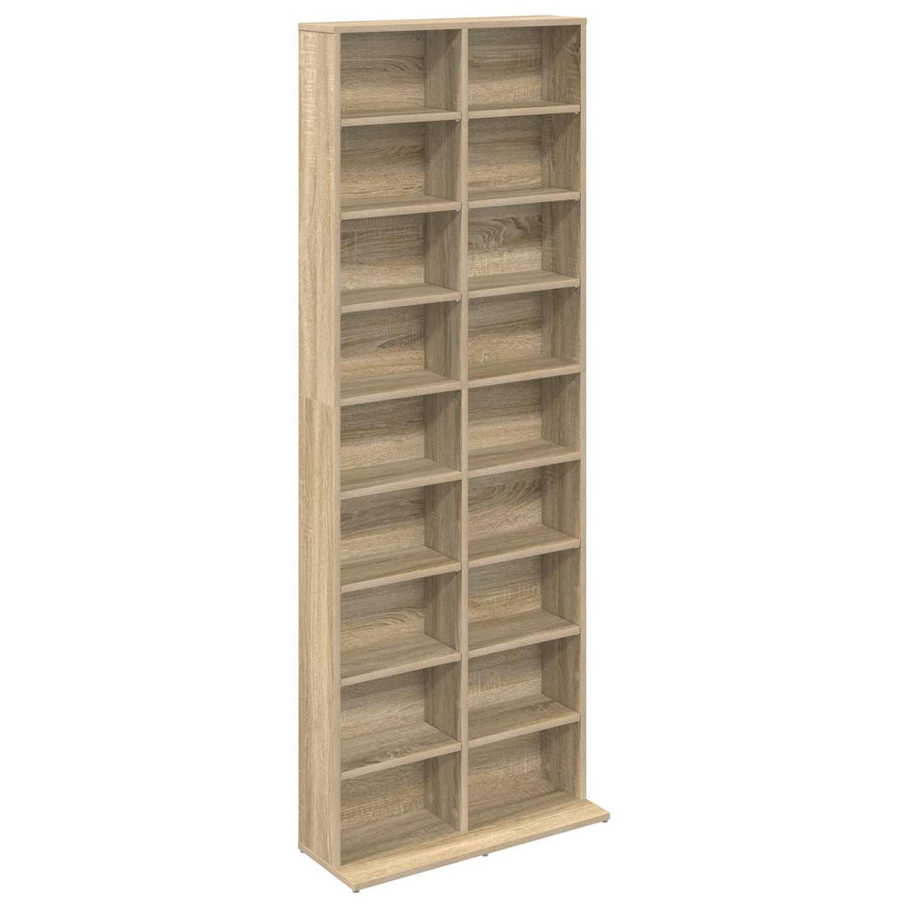 vidaXL Kabinet na płyty CD dąb Sonoma 65 x 23,5 x 175 cm