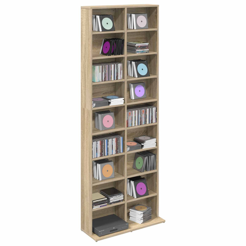 vidaXL Kabinet na płyty CD dąb Sonoma 65 x 23,5 x 175 cm
