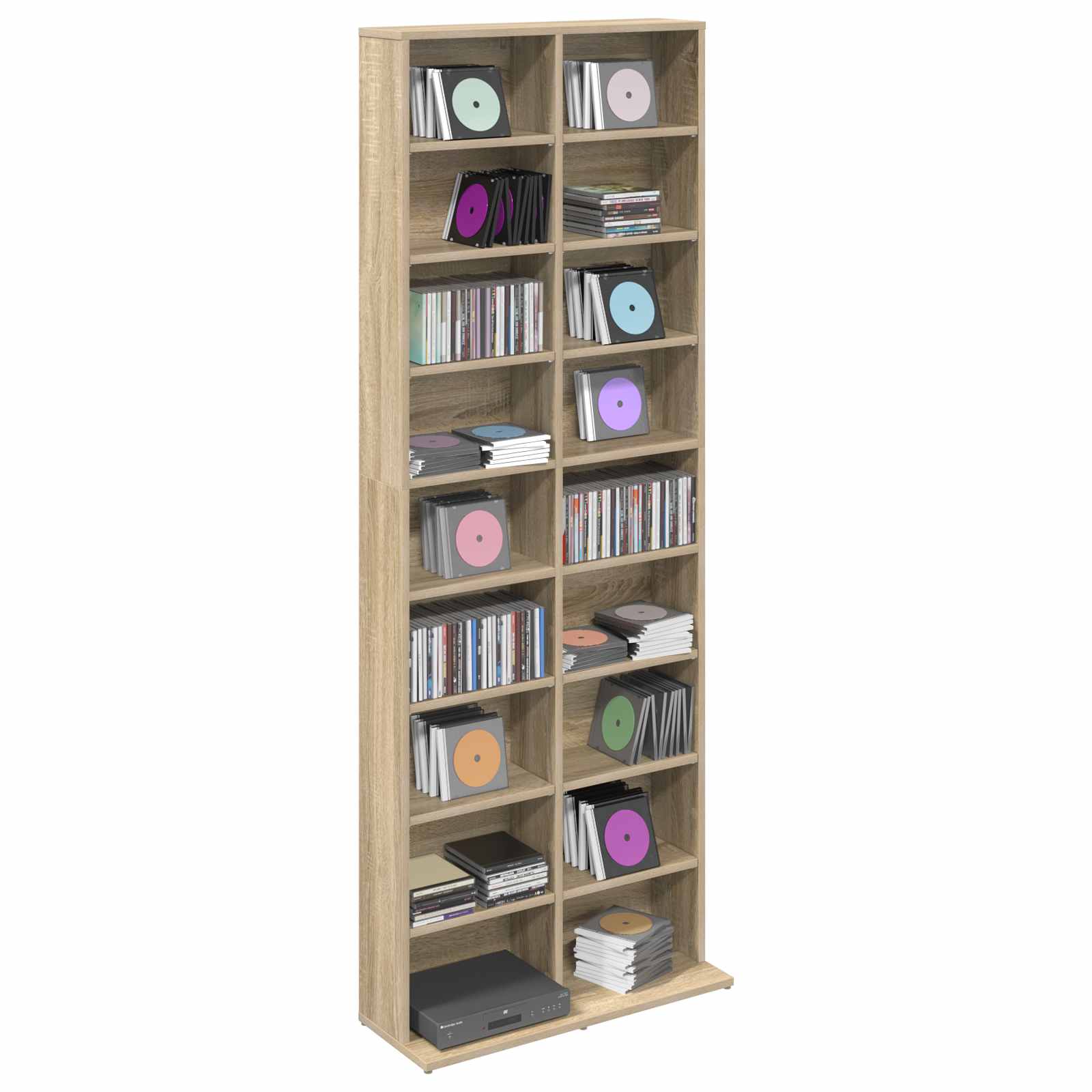 vidaXL Kabinet na płyty CD dąb Sonoma 65 x 23,5 x 175 cm