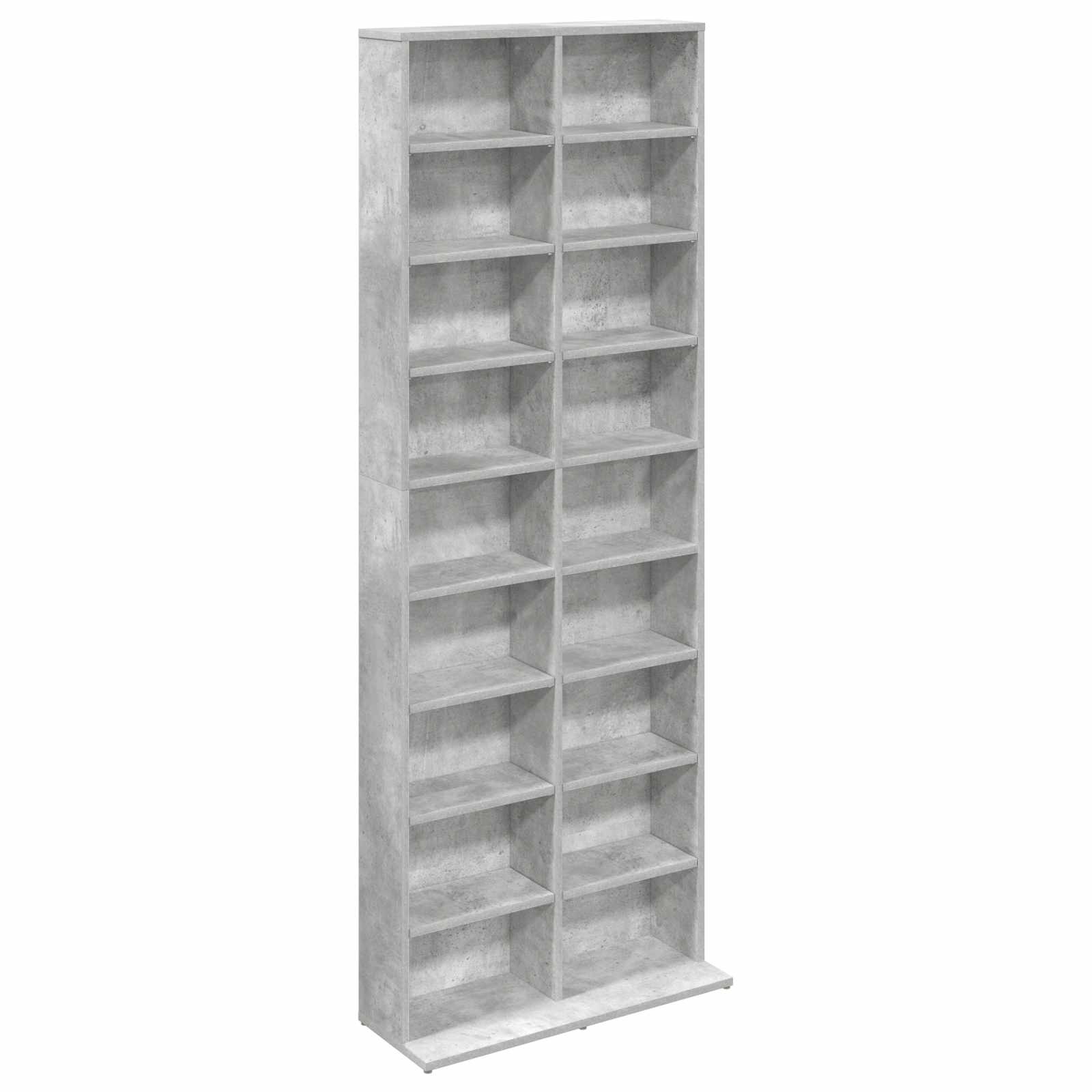 vidaXL Kabinet na płyty CD Betonowy szary 65 x 23,5 x 175 cm