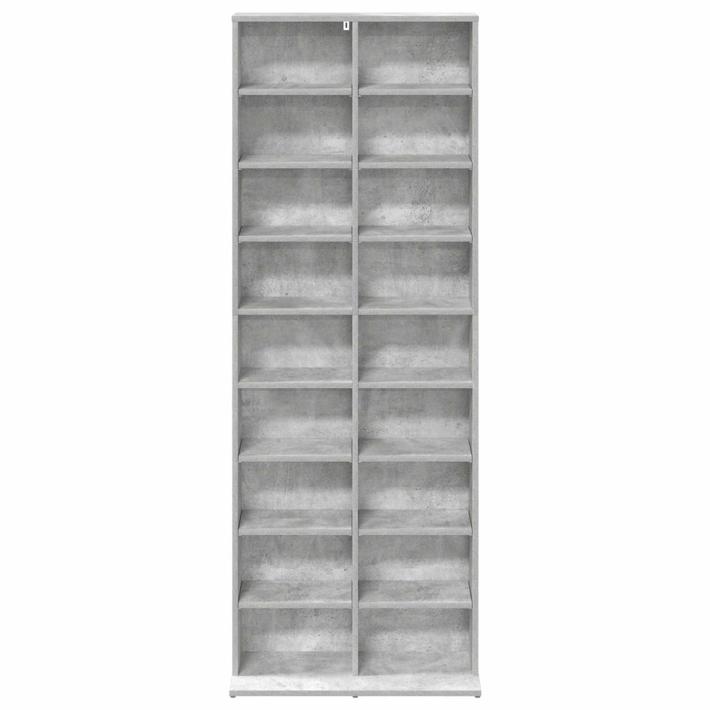 vidaXL Kabinet na płyty CD Betonowy szary 65 x 23,5 x 175 cm