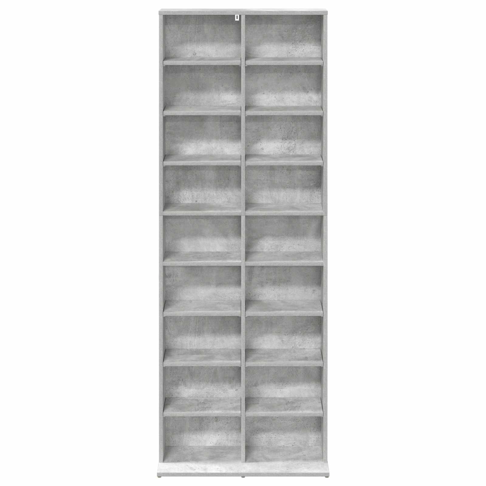 vidaXL Kabinet na płyty CD Betonowy szary 65 x 23,5 x 175 cm