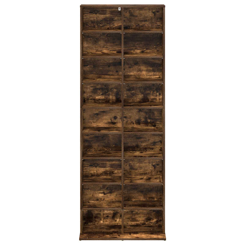 vidaXL Kabinet na płyty CD Dąb wędzony 65 x 23,5 x 175 cm