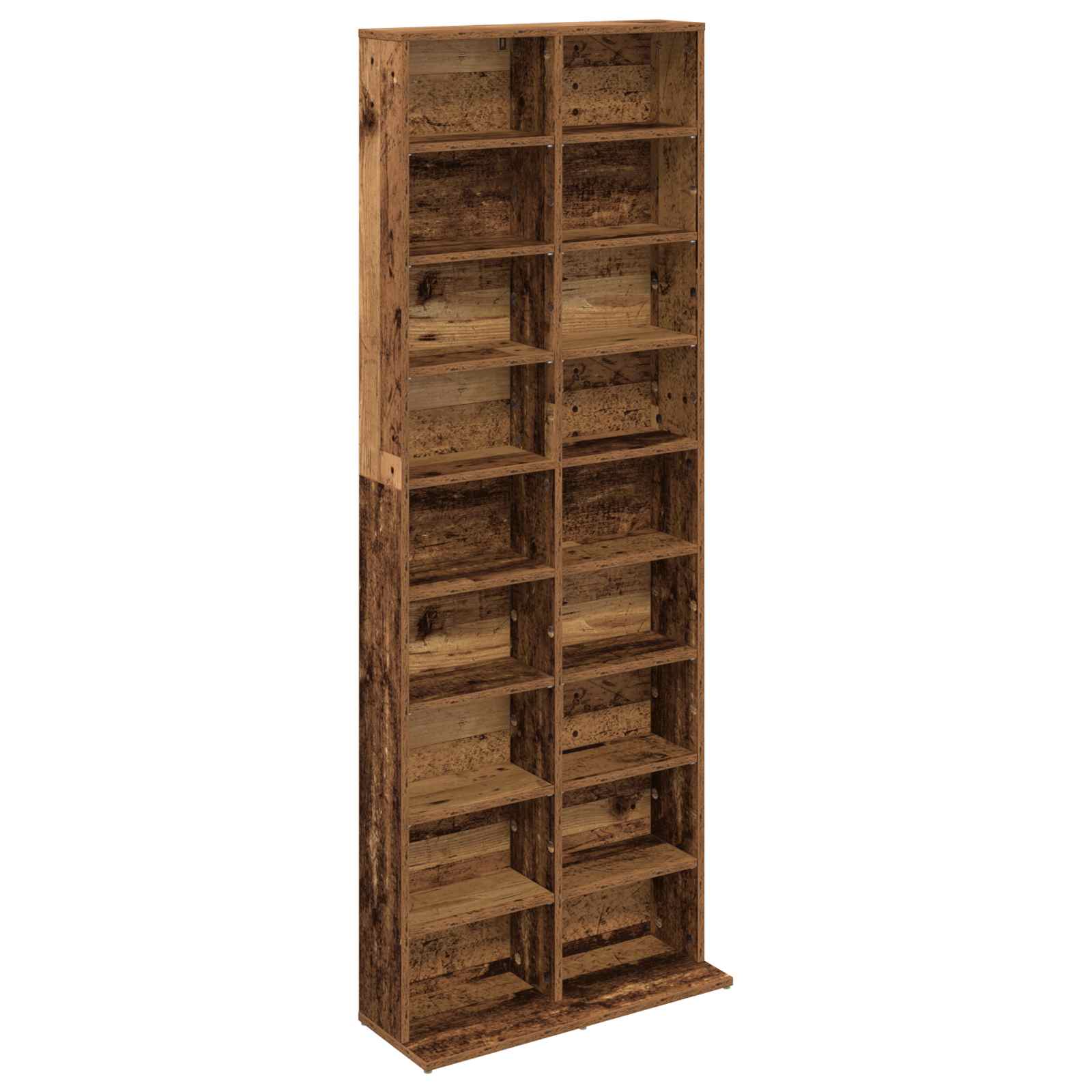 vidaXL Kabinet na płyty CD Stare drewno 65 x 23,5 x 175 cm