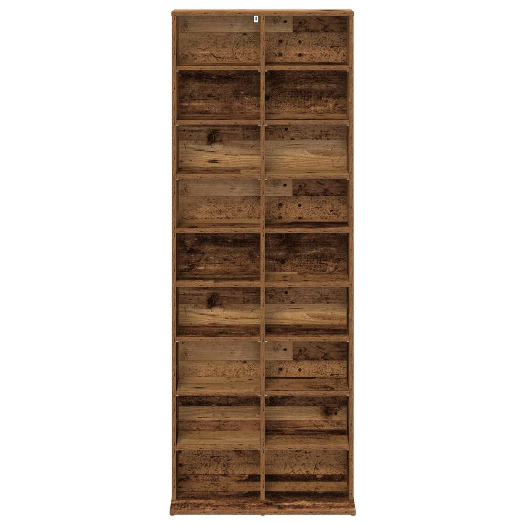 vidaXL Kabinet na płyty CD Stare drewno 65 x 23,5 x 175 cm