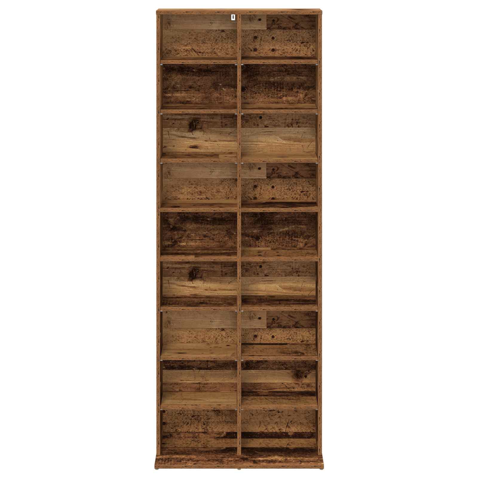 vidaXL Kabinet na płyty CD Stare drewno 65 x 23,5 x 175 cm
