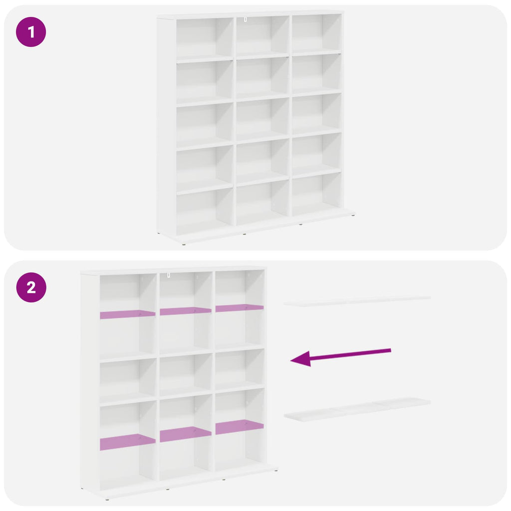 vidaXL Kabinet na płyty CD Biały 96 x 23,5 x 97,5 cm