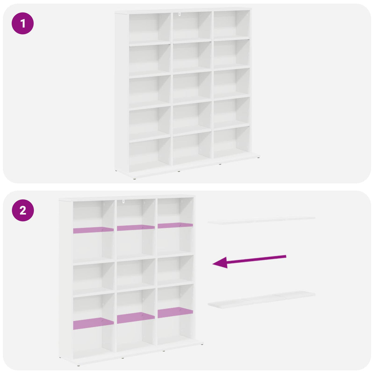 vidaXL Kabinet na płyty CD Biały 96 x 23,5 x 97,5 cm