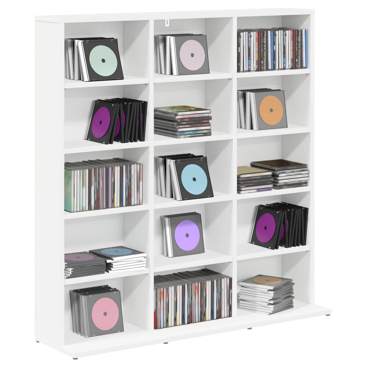 vidaXL Kabinet na płyty CD Biały 96 x 23,5 x 97,5 cm