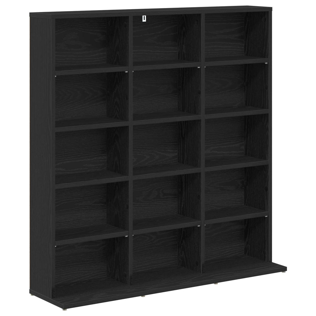 vidaXL Kabinet na płyty CD Czarny dąb 96 x 23,5 x 97,5 cm