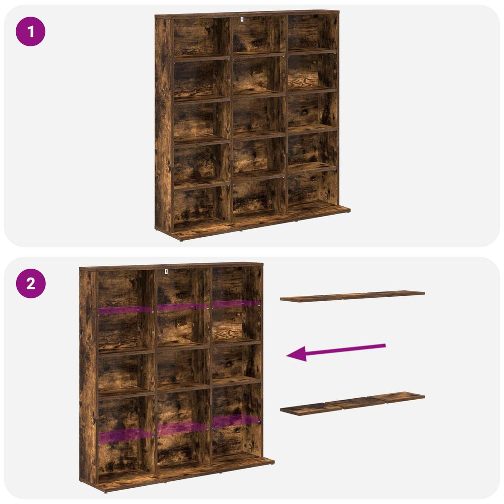 vidaXL Kabinet na płyty CD Dąb wędzony 96 x 23,5 x 97,5 cm