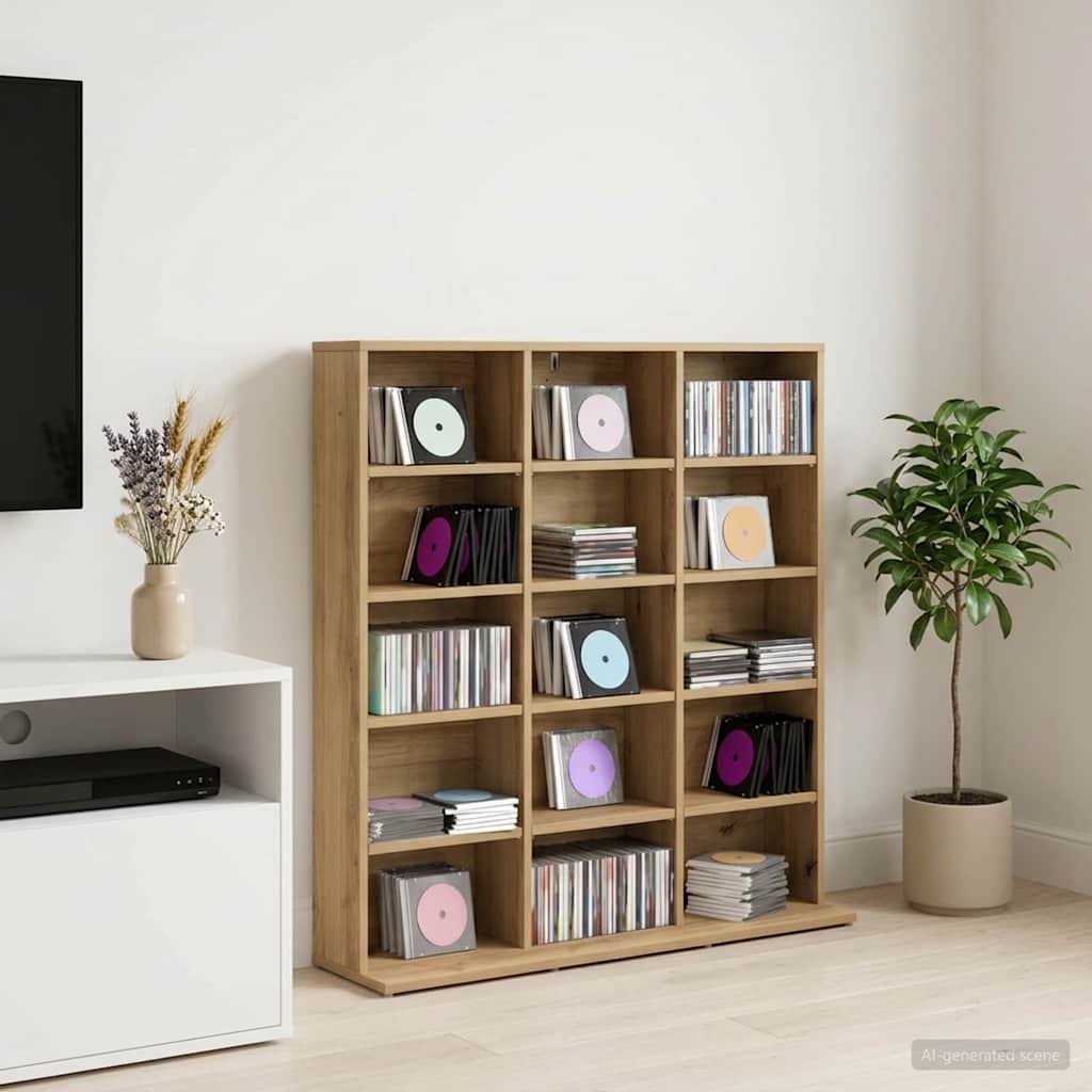 vidaXL Kabinet na płyty CD Dąb artisan 96 x 23,5 x 97,5 cm